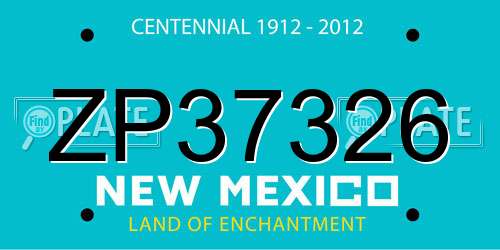 ZP37326 New Mexico License Plate