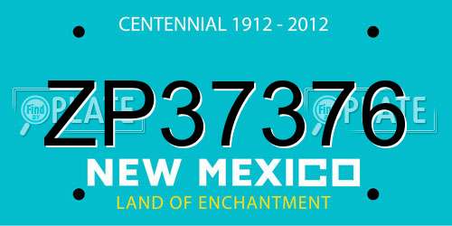 ZP37376 New Mexico License Plate