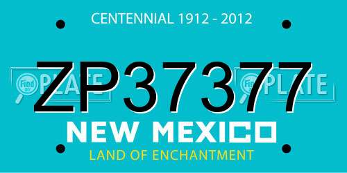 ZP37377 New Mexico License Plate