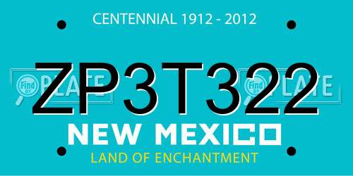 ZP3T322 New Mexico License Plate