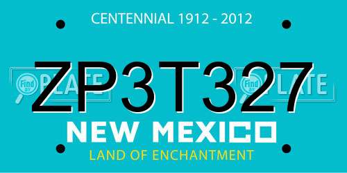 ZP3T327 New Mexico License Plate