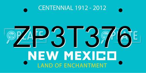 ZP3T376 New Mexico License Plate