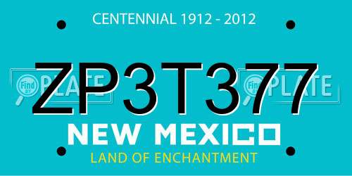 ZP3T377 New Mexico License Plate