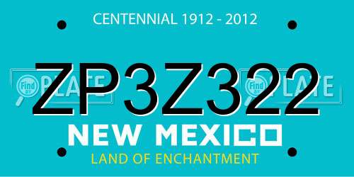 ZP3Z322 New Mexico License Plate