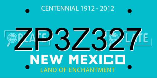 ZP3Z327 New Mexico License Plate