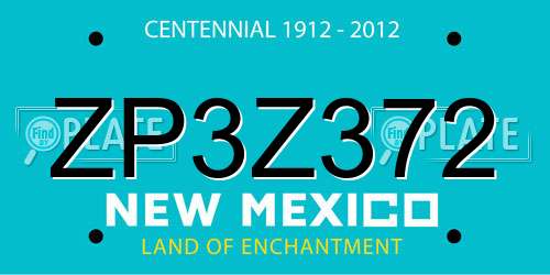 ZP3Z372 New Mexico License Plate