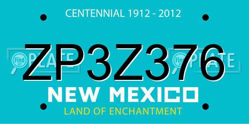 ZP3Z376 New Mexico License Plate