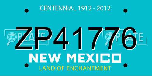 ZP41776 New Mexico License Plate