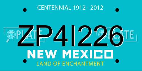 ZP4I226 New Mexico License Plate