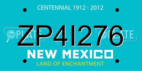 ZP4I276 New Mexico License Plate