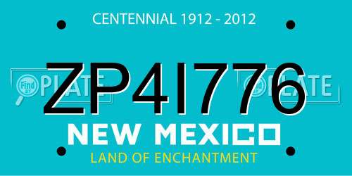 ZP4I776 New Mexico License Plate