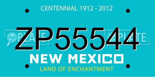 ZP55544 New Mexico License Plate