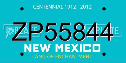 ZP55844 New Mexico License Plate
