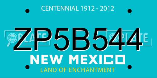 ZP5B544 New Mexico License Plate