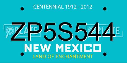ZP5S544 New Mexico License Plate