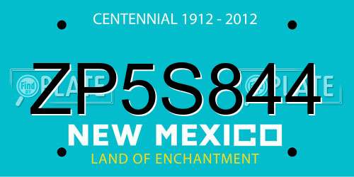 ZP5S844 New Mexico License Plate