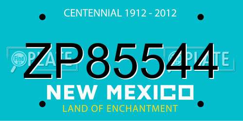 ZP85544 New Mexico License Plate