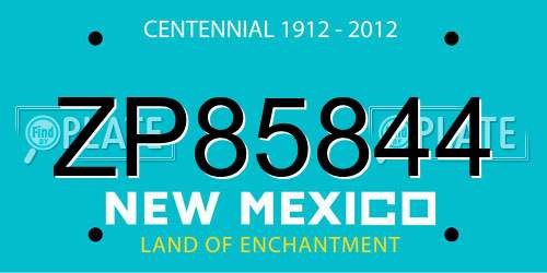 ZP85844 New Mexico License Plate