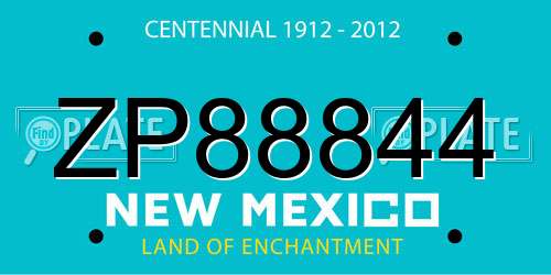 ZP88844 New Mexico License Plate