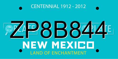 ZP8B844 New Mexico License Plate