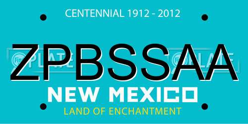 ZPBSSAA New Mexico License Plate