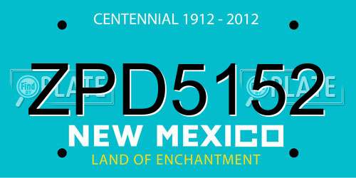 ZPD5152 New Mexico License Plate