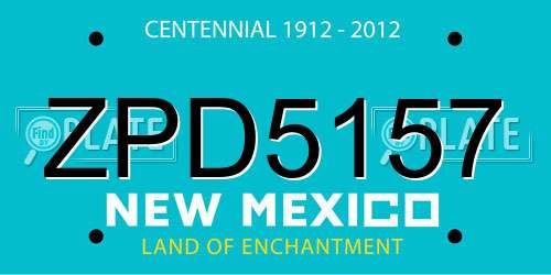 ZPD5157 New Mexico License Plate