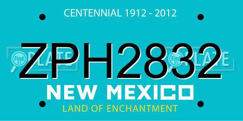 ZPH2832 New Mexico License Plate