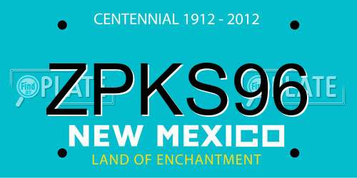 ZPKS96 New Mexico License Plate