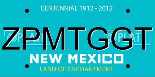 ZPMTGGT New Mexico License Plate