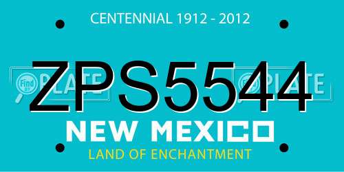 ZPS5544 New Mexico License Plate