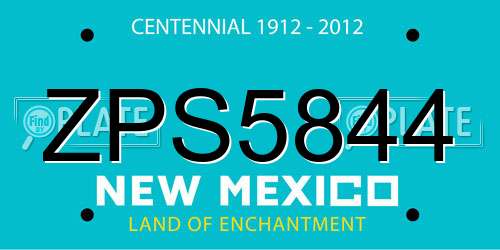 ZPS5844 New Mexico License Plate