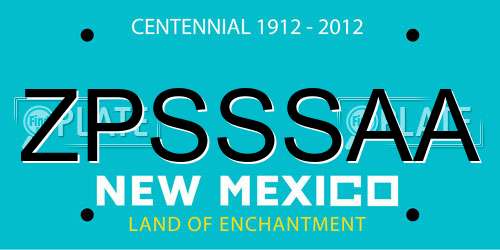 ZPSSSAA New Mexico License Plate