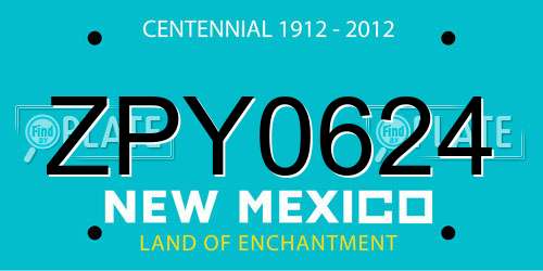 ZPY0624 New Mexico License Plate