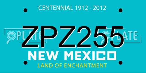 ZPZ255 New Mexico License Plate