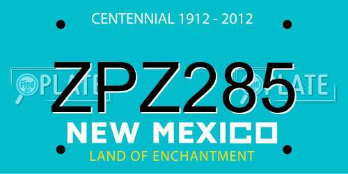 ZPZ285 New Mexico License Plate