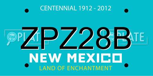 ZPZ28B New Mexico License Plate