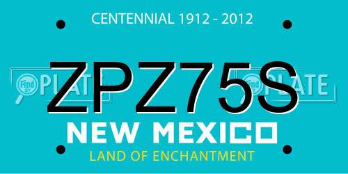 ZPZ75S New Mexico License Plate