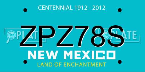 ZPZ78S New Mexico License Plate
