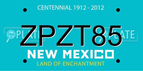 ZPZT85 New Mexico License Plate