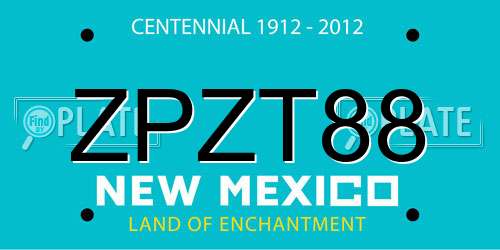 ZPZT88 New Mexico License Plate