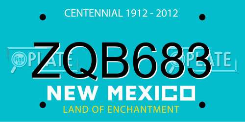 ZQB683 New Mexico License Plate