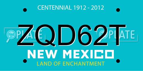 ZQD62T New Mexico License Plate