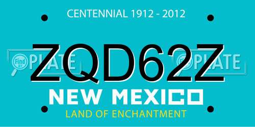 ZQD62Z New Mexico License Plate
