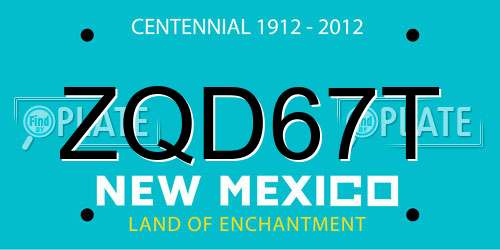 ZQD67T New Mexico License Plate