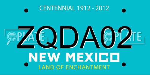 ZQDA02 New Mexico License Plate