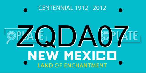 ZQDA07 New Mexico License Plate