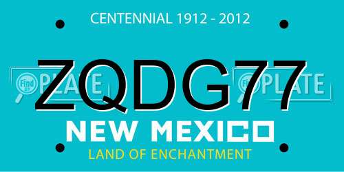 ZQDG77 New Mexico License Plate