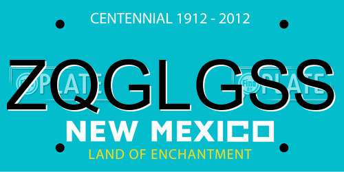 ZQGLGSS New Mexico License Plate