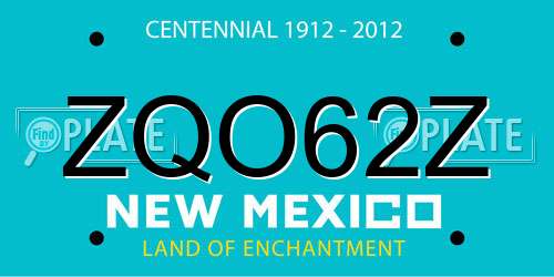 ZQO62Z New Mexico License Plate